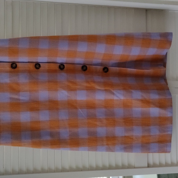 Gingham Button Square Neck Dress - Picture 9 of 12